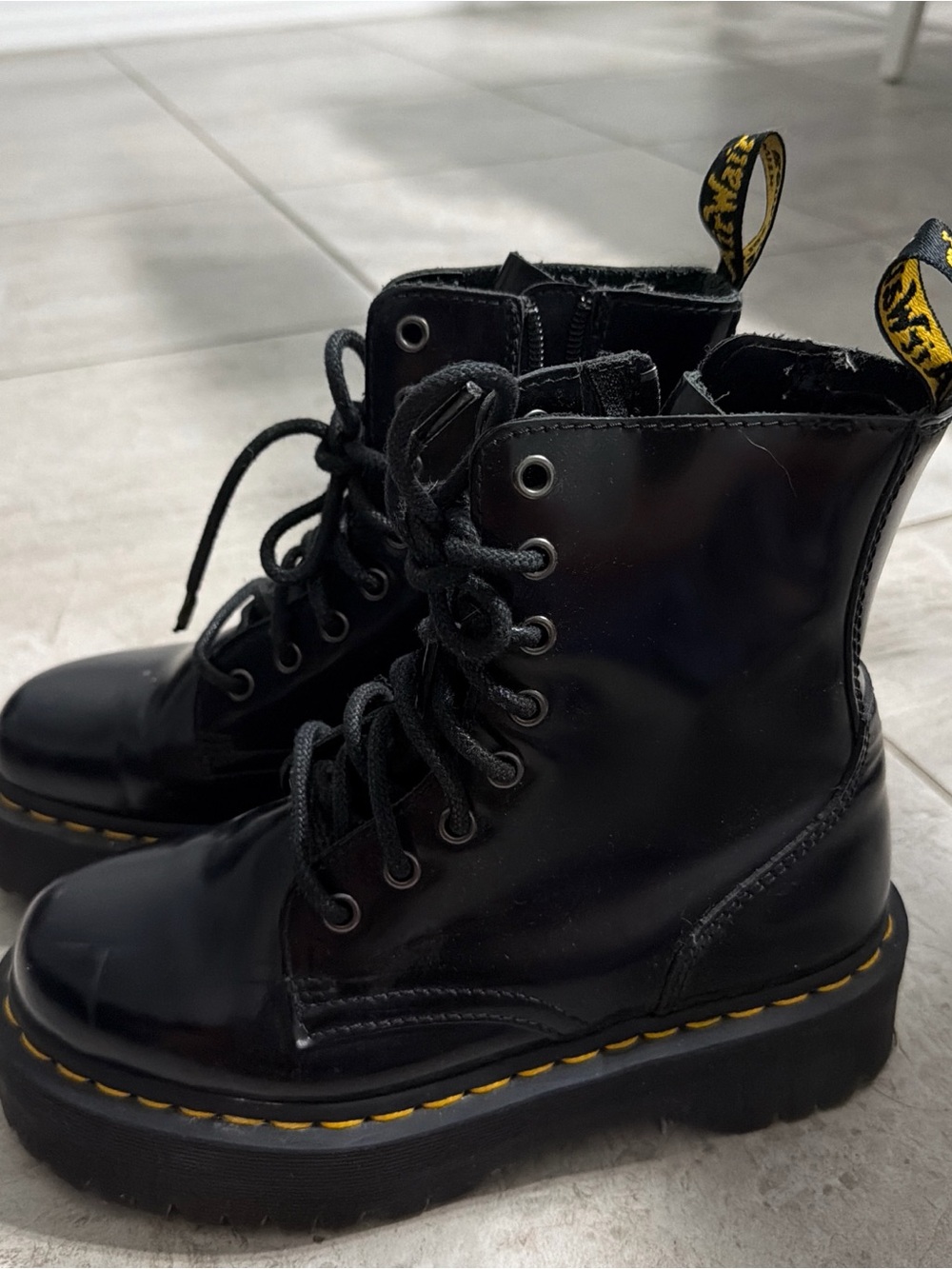 Dr. Martens Black Leather Lace-Up Combat Boots